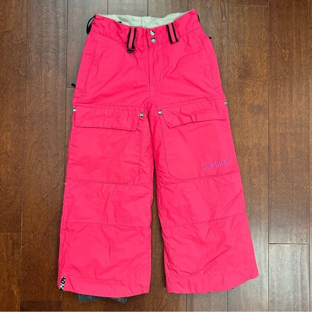 Bonfire Snowboarding Company Kids Pink and Black Snow Pants, Size Small